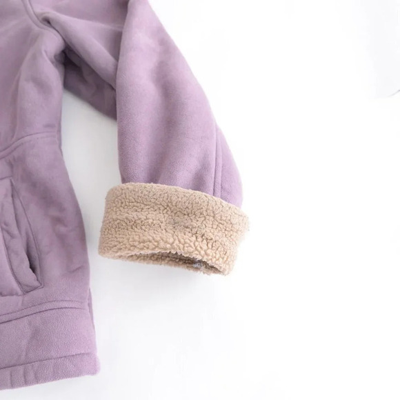 Vintage Cotton Ginny Lilac Faux  Sherpa Jacket Large - Picture 6 of 13